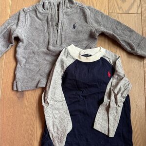 Ralph Lauren Gray and Blue Sweaters with Classic Knit Design